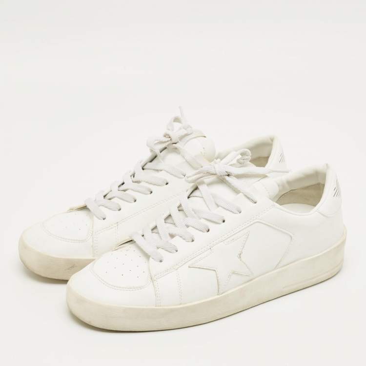 مملوكة مسبقًا Golden Goose White Leather Stardan Lace Up Sneakers Size 40