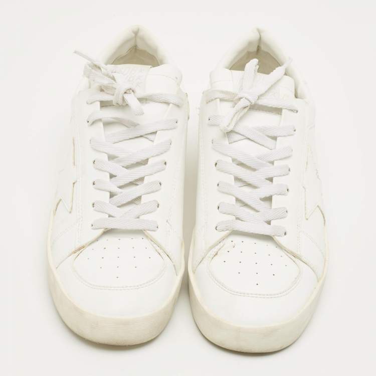 مملوكة مسبقًا Golden Goose White Leather Stardan Lace Up Sneakers Size 40