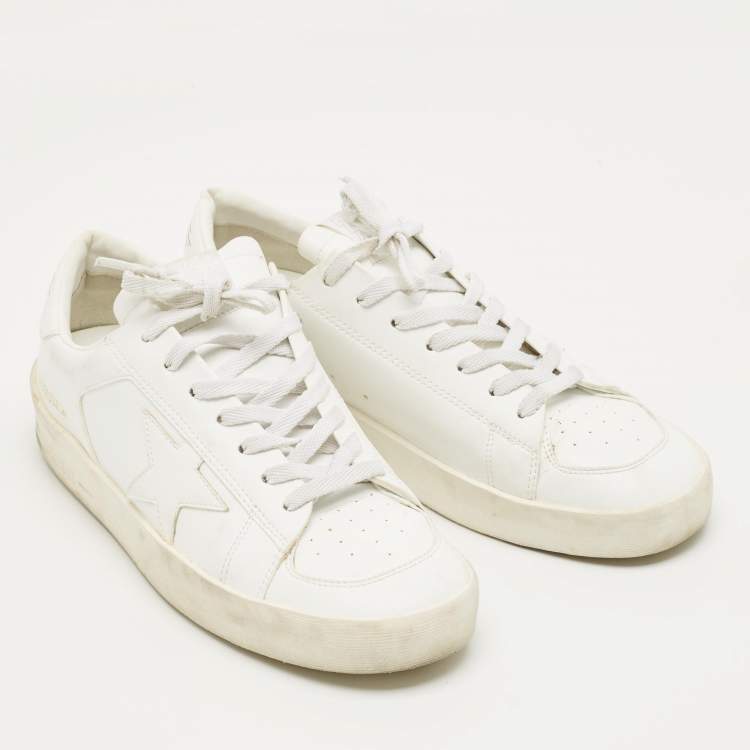 مملوكة مسبقًا Golden Goose White Leather Stardan Lace Up Sneakers Size 40