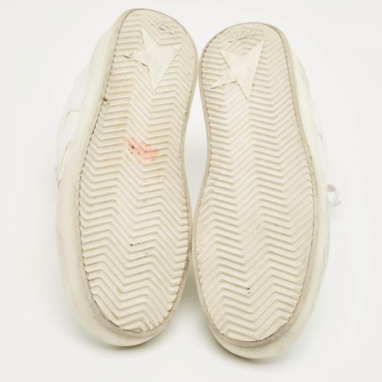 مملوكة مسبقًا Golden Goose White Leather Stardan Lace Up Sneakers Size 40