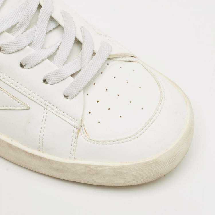 مملوكة مسبقًا Golden Goose White Leather Stardan Lace Up Sneakers Size 40