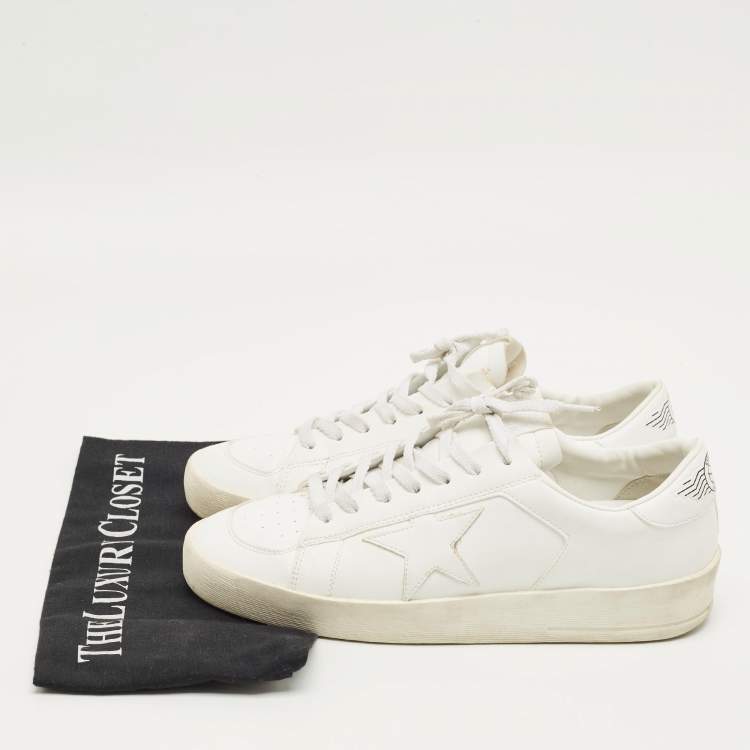 مملوكة مسبقًا Golden Goose White Leather Stardan Lace Up Sneakers Size 40