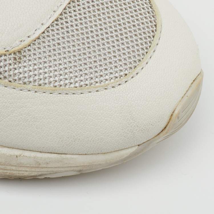 Pre Owned Golden Goose White Leather and Mesh Running Low Top Sneakers Size 37