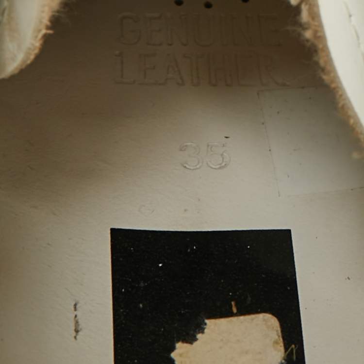 Pre Owned Golden Goose White Leather Yeah Lace Up Sneakers Size 35