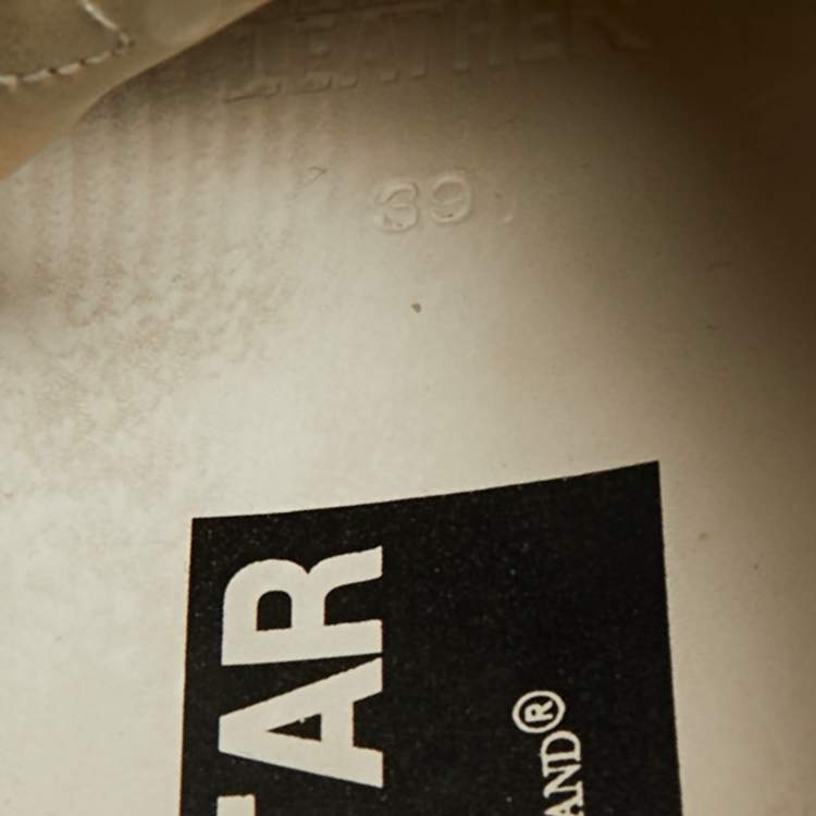 Pre Owned Golden Goose Superstar Size 39 White/Brown Leather and Nubuck Leather Lace Up Sneakers