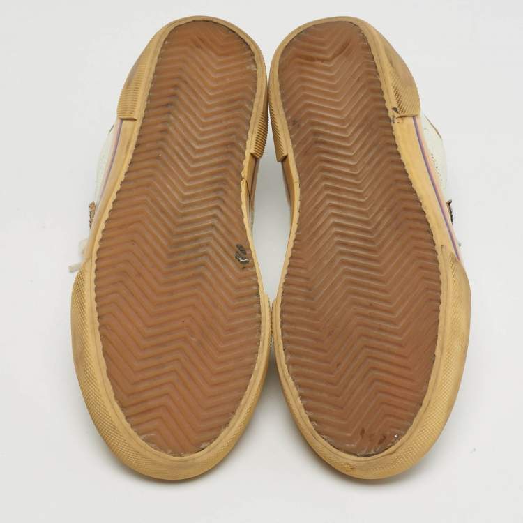 Pre Owned Golden Goose Superstar Size 36 White Leather Lace Up Sneakers