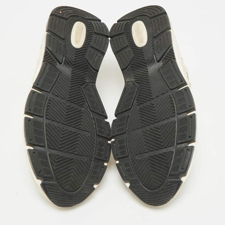 Pre Owned Golden Goose Dad Star Size 38 White/Grey Mesh and Suede Lace Up Sneakers