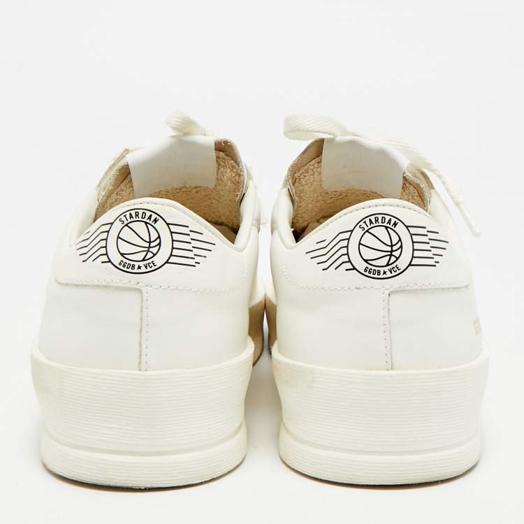 Pre Owned Golden Goose Stardan Size 37 White Leather Lace Up Sneakers