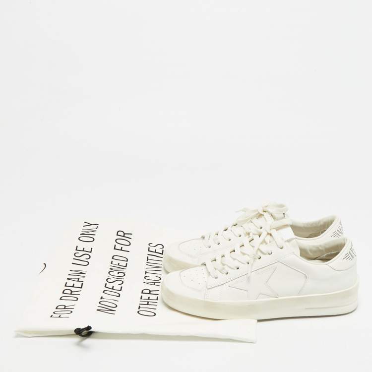 Pre Owned Golden Goose Stardan Size 37 White Leather Lace Up Sneakers