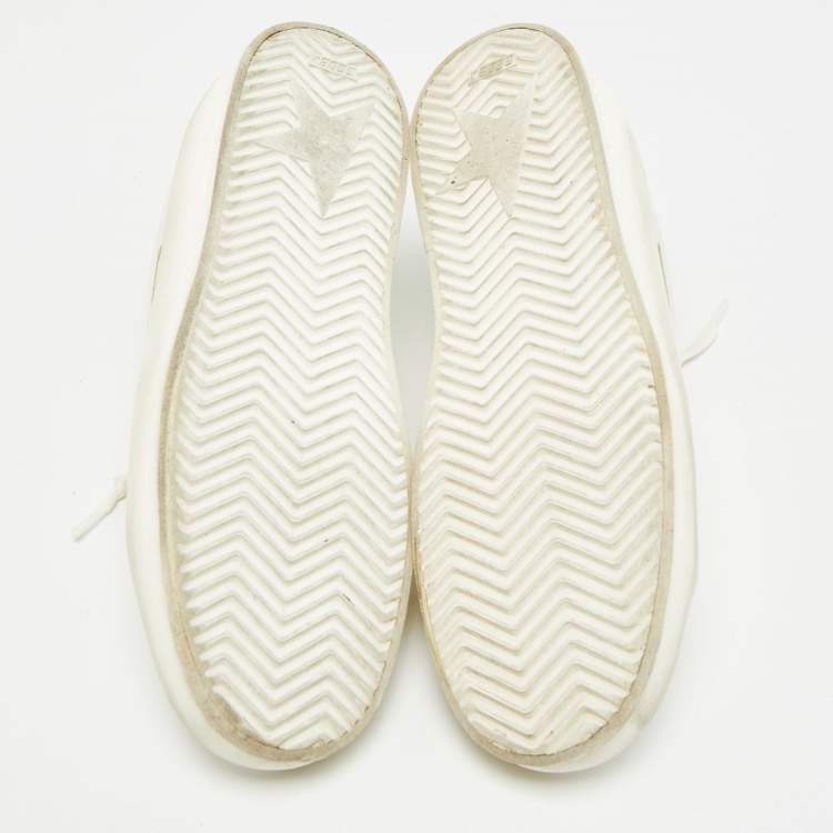 Pre Owned Golden Goose Stardan Size 37 White Leather Lace Up Sneakers