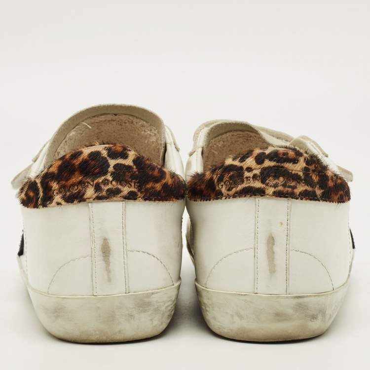 Pre Owned Golden Goose Old school Size 37 White/Grey Leather and Suede Low Top Sneakers