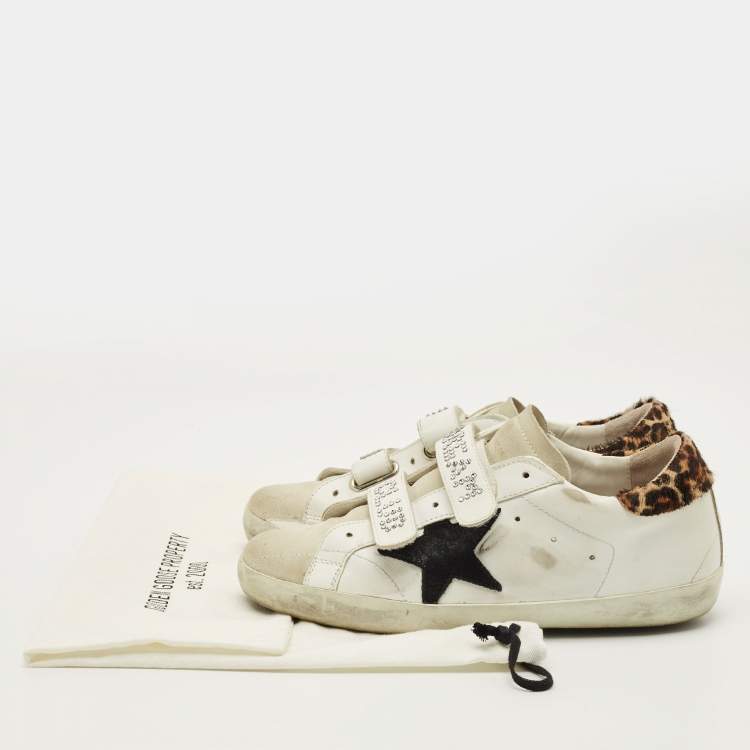 Pre Owned Golden Goose Old school Size 37 White/Grey Leather and Suede Low Top Sneakers