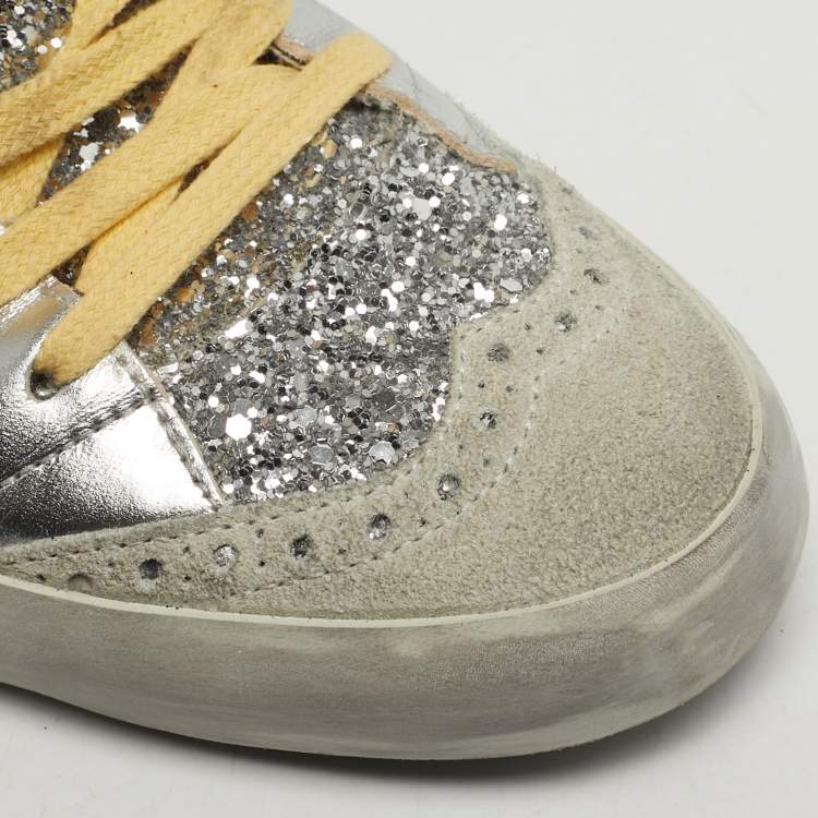 Pre Owned Golden Goose Mid star Size 37 Multicolor Leather and Suede High Top Sneakers