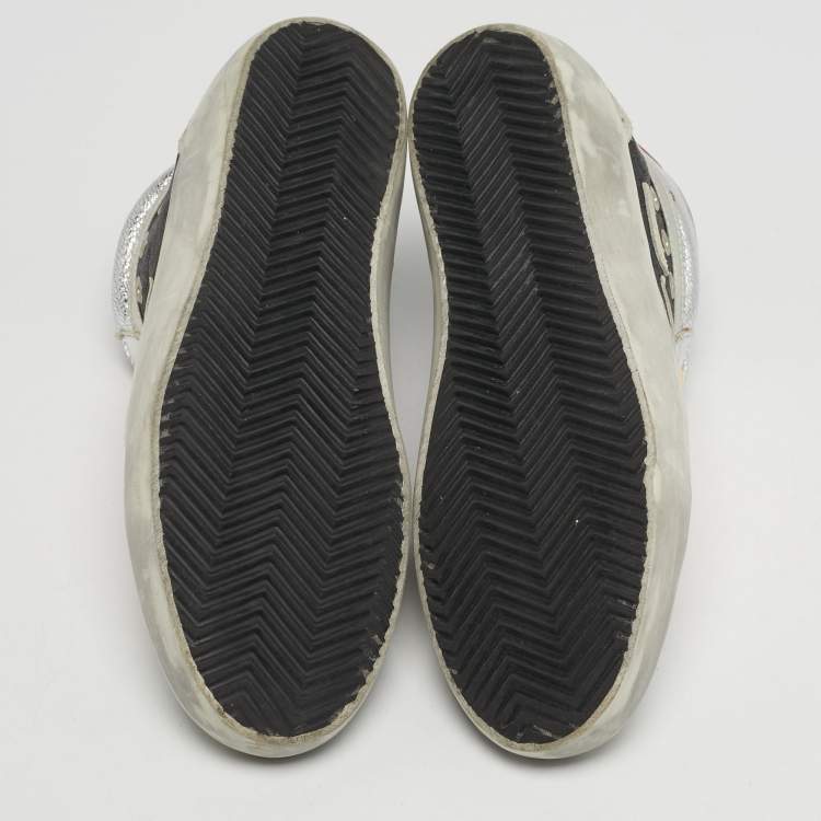 Pre Owned Golden Goose Mid star Size 37 Multicolor Leather and Suede High Top Sneakers