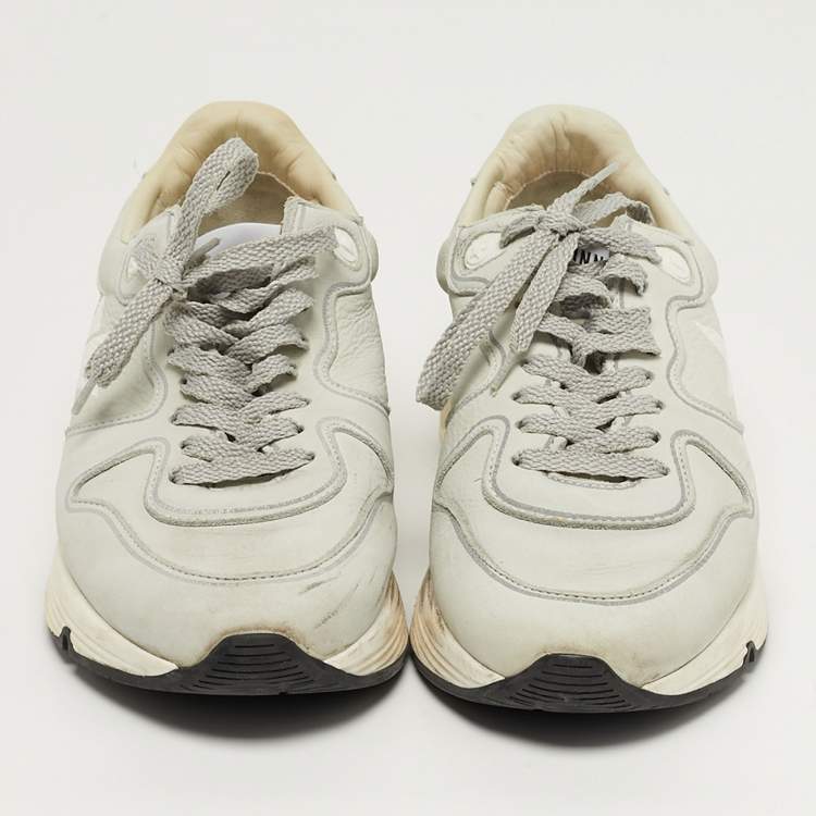 Pre Owned Golden Goose Running Size 37 Grey Leather Lace Up Sneakers