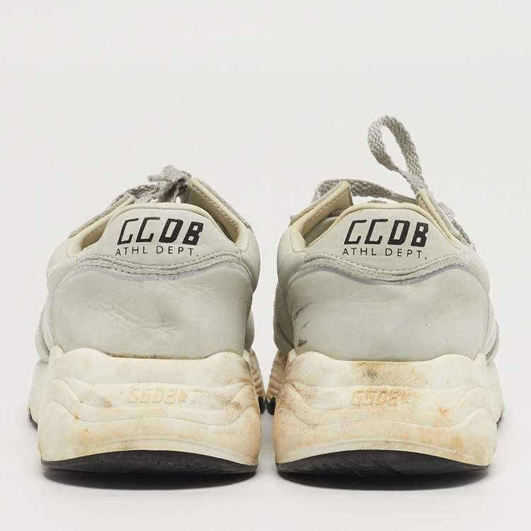 Pre Owned Golden Goose Running Size 37 Grey Leather Lace Up Sneakers