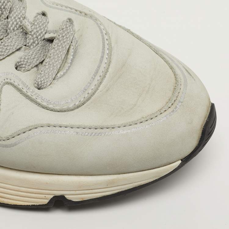 Pre Owned Golden Goose Running Size 37 Grey Leather Lace Up Sneakers