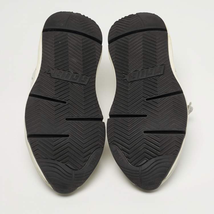 Pre Owned Golden Goose Running Size 37 Grey Leather Lace Up Sneakers