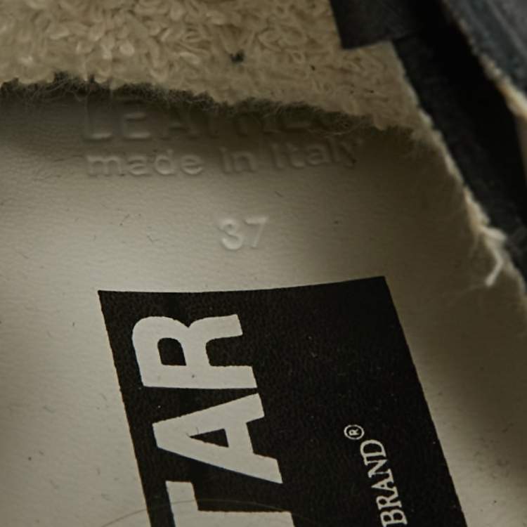 Pre Owned Golden Goose Ballstar Size 37 Black Leather Low Top Sneakers