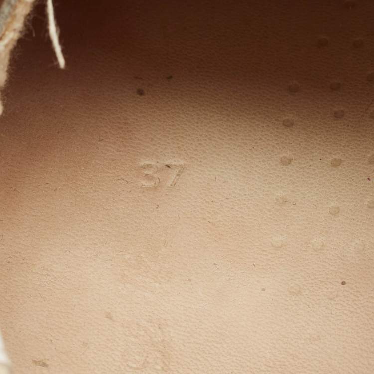 Pre Owned Golden Goose GFDB/MAY Size 37 White Leather and Suede Lace Up Sneakers