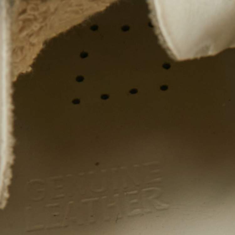 Pre Owned Golden Goose Superstar Size 41 White Croc Embossed Leather and Leather Mules