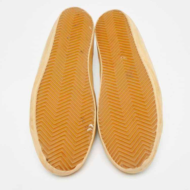 Pre Owned Golden Goose Superstar Size 41 White Croc Embossed Leather and Leather Mules