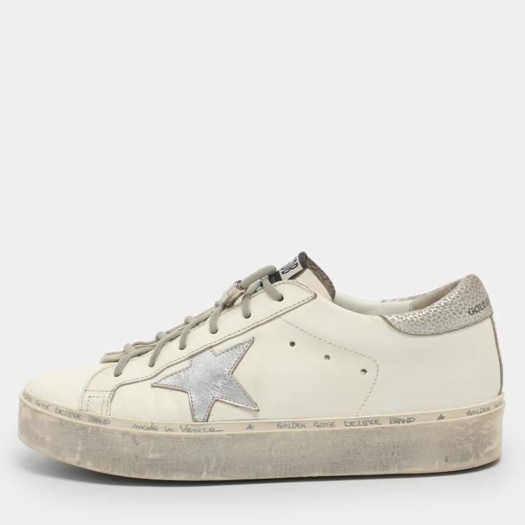 Pre Owned Golden Goose Hi Star Size 39 White Leather Low Top Sneakers