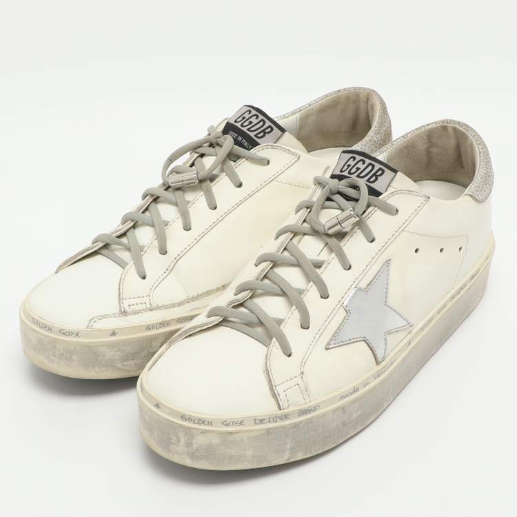 Pre Owned Golden Goose Hi Star Size 39 White Leather Low Top Sneakers