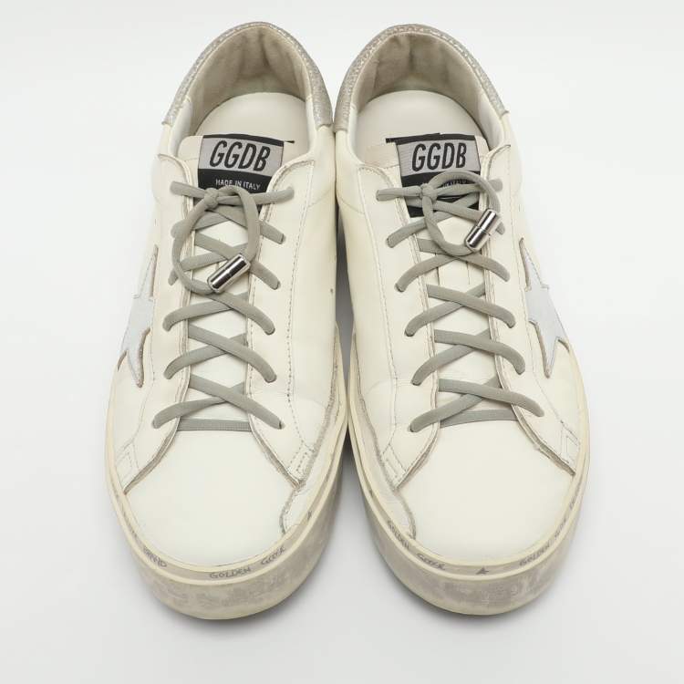 Pre Owned Golden Goose Hi Star Size 39 White Leather Low Top Sneakers