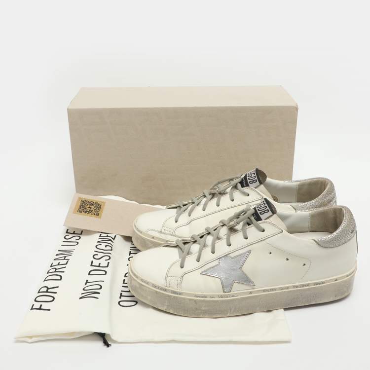 Pre Owned Golden Goose Hi Star Size 39 White Leather Low Top Sneakers
