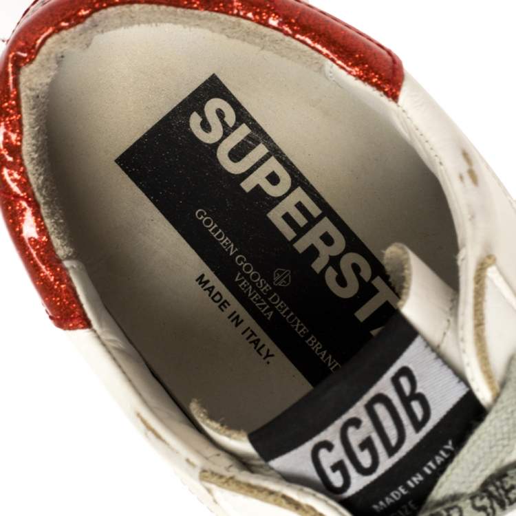 Pre Owned Golden Goose White Leather Superstar Low Top Sneakers Size 40
