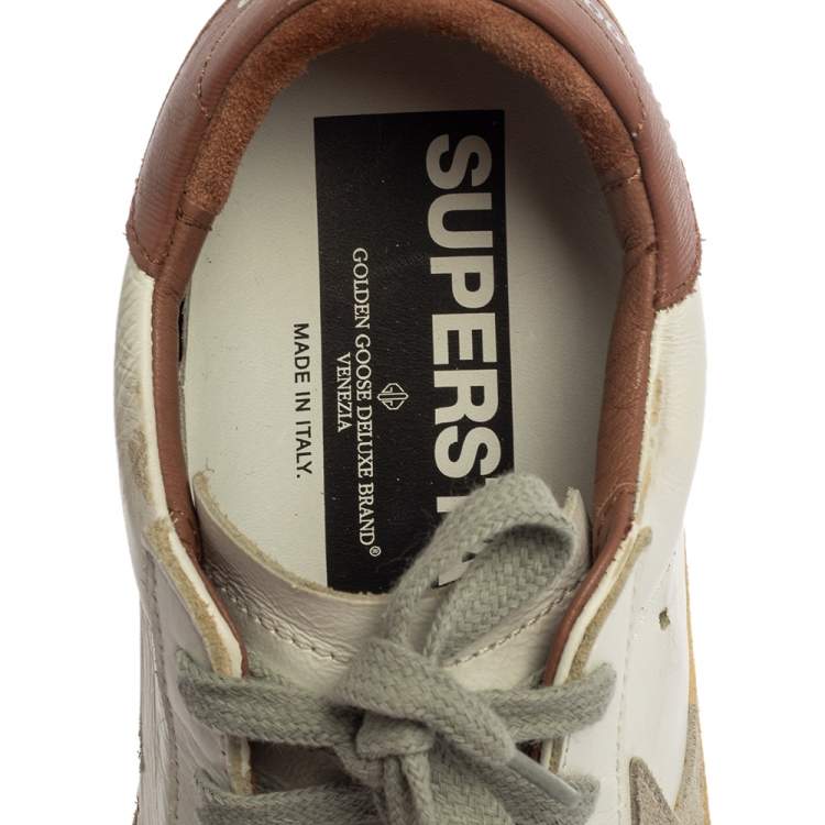 مملوكة مسبقًا Golden Goose White Leather Superstar Low-Top Sneakers Size 35