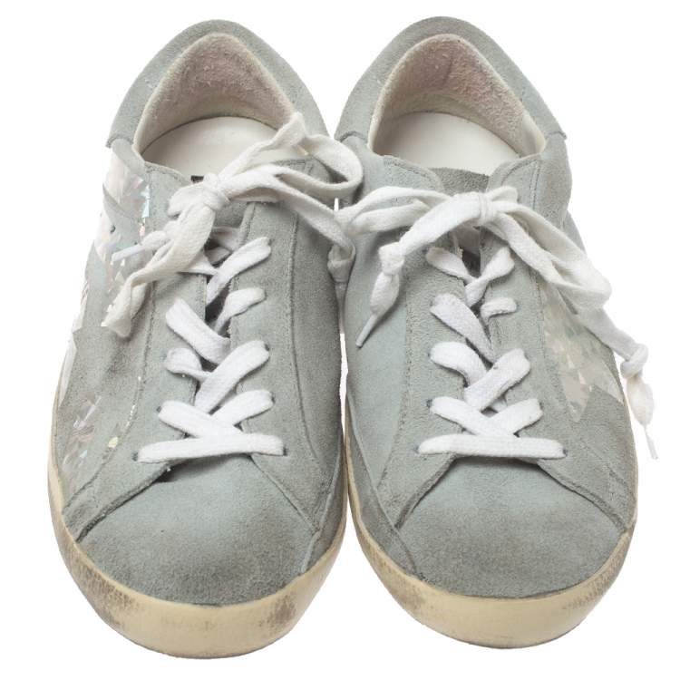 مملوكة مسبقًا Golden Goose Grey Suede Leather Superstar Low Top  Sneakers Size 36 