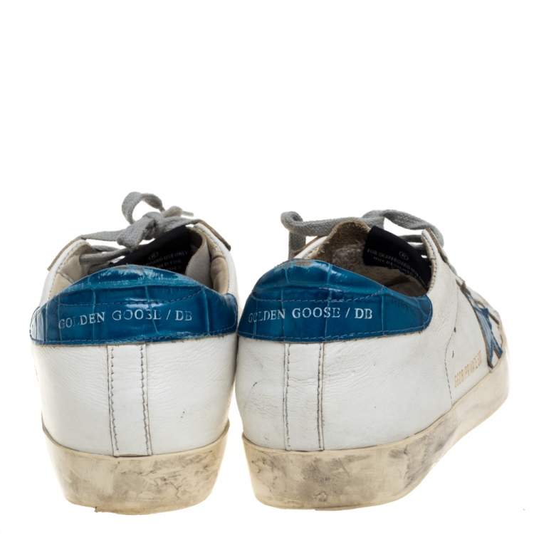 Pre Owned Golden Goose White Leather Superstar Sneakers Size 38