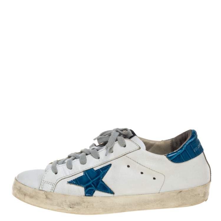 Pre Owned Golden Goose White Leather Superstar Sneakers Size 38