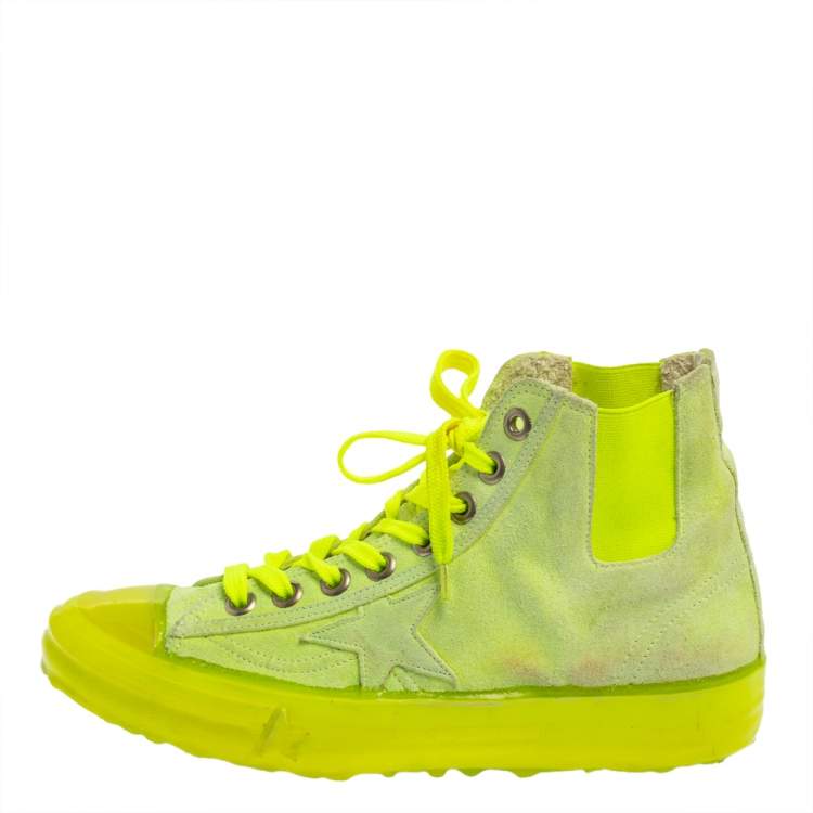 Golden Goose Neon Green V Star High Top Sneakers Size 39 Golden Goose | TLC