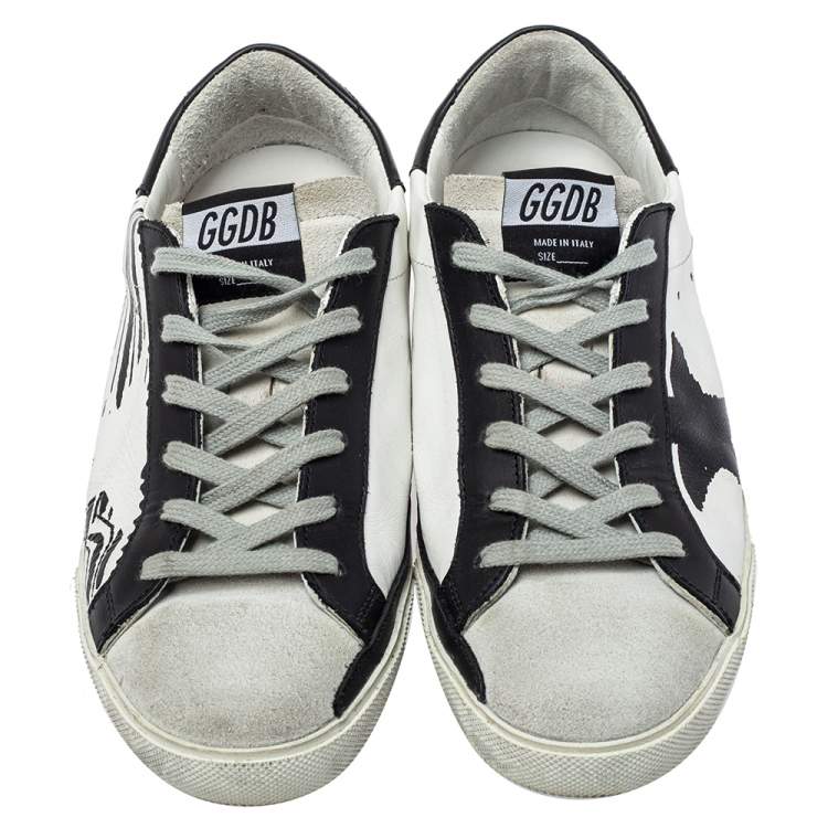 Pre Owned Golden Goose Tricolor Suede And Leather Superstar Low Top Sneakers Size 39
