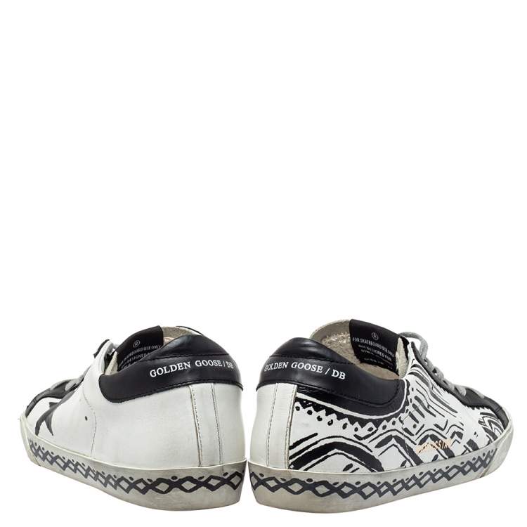 Pre Owned Golden Goose Tricolor Suede And Leather Superstar Low Top Sneakers Size 39