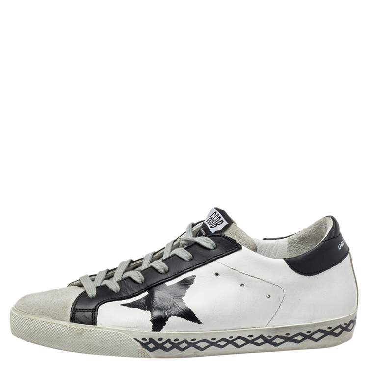 Pre Owned Golden Goose Tricolor Suede And Leather Superstar Low Top Sneakers Size 39