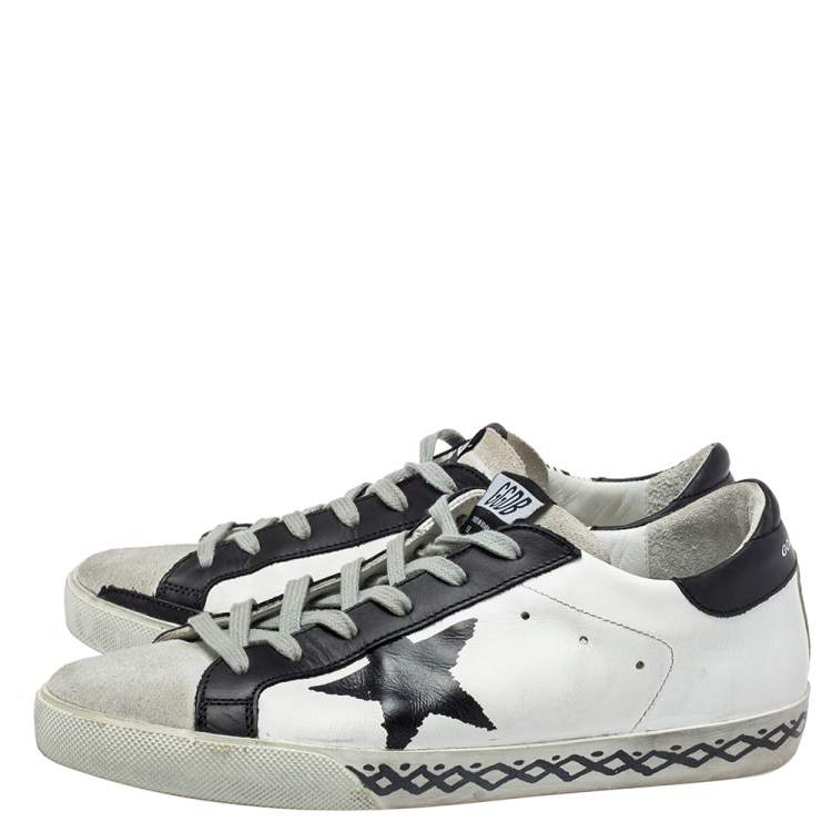 Pre Owned Golden Goose Tricolor Suede And Leather Superstar Low Top Sneakers Size 39