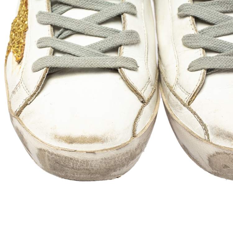 Pre Owned Golden Goose White  Superstar Low Top Sneaker Size 37