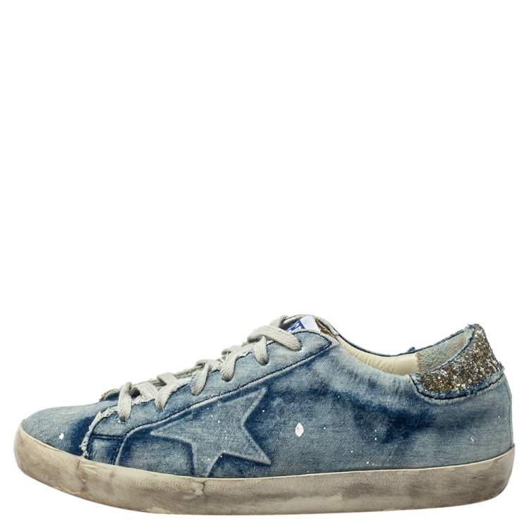 Golden Goose Denim Superstar Low Top Sneakers Size 37 Golden Goose