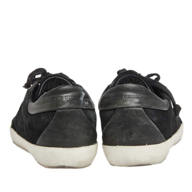 مملوكة مسبقًا Golden Goose Black/Grey Suede And Leather Super Star Low Top Sneakers Size 37