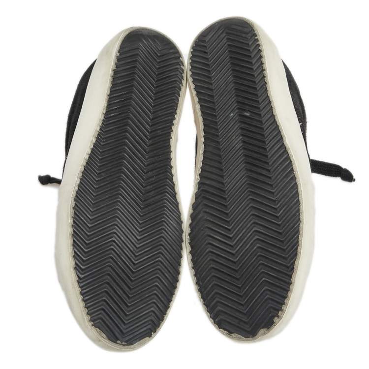 مملوكة مسبقًا Golden Goose Black/Grey Suede And Leather Super Star Low Top Sneakers Size 37