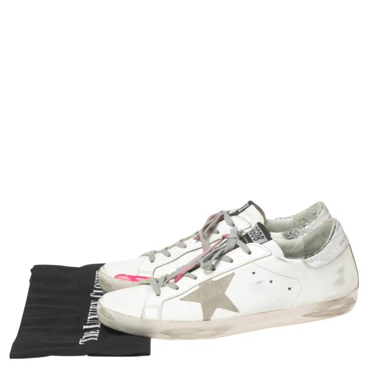 Pre Owned Golden Goose Multicolor Leather Superstar  Low Top Sneakers  Size 41