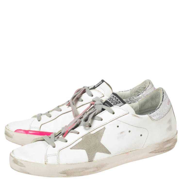 Pre Owned Golden Goose Multicolor Leather Superstar  Low Top Sneakers  Size 41