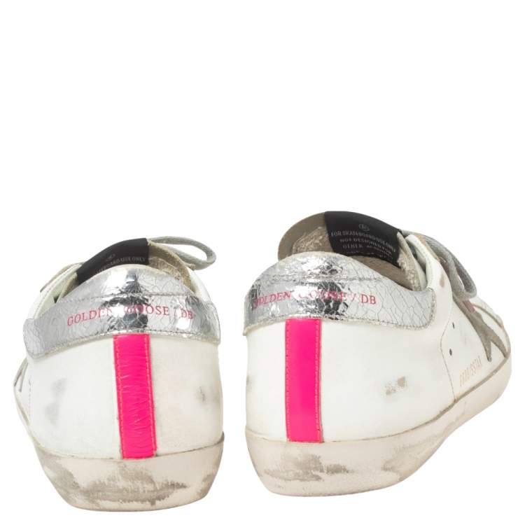 Pre Owned Golden Goose Multicolor Leather Superstar  Low Top Sneakers  Size 41