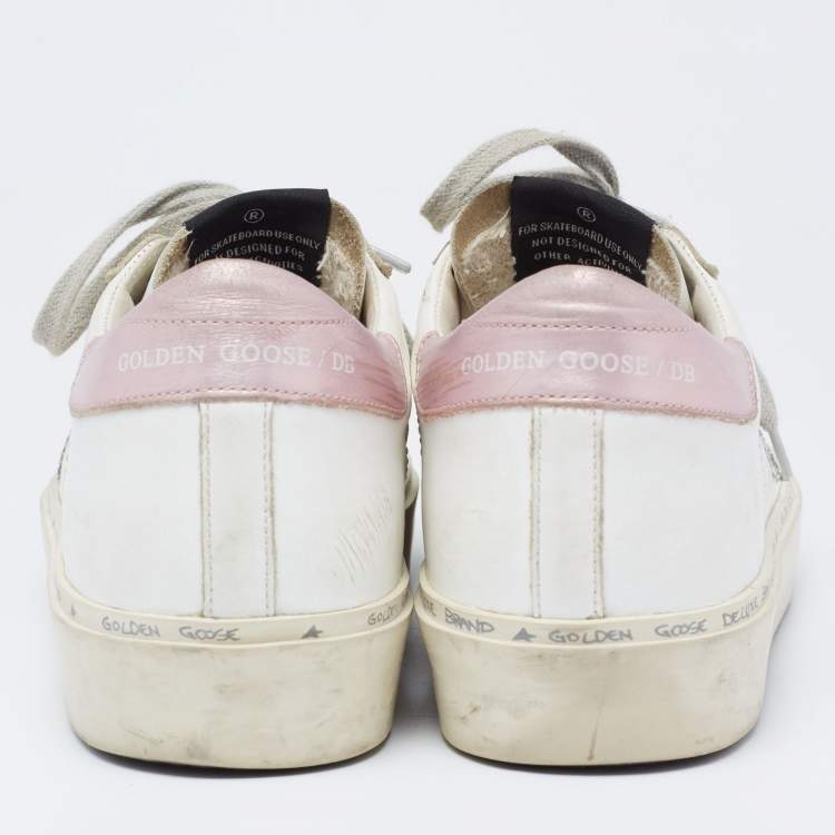 Pre Owned Golden Goose White Leather Hi Star Low-Top Sneakers Size 38