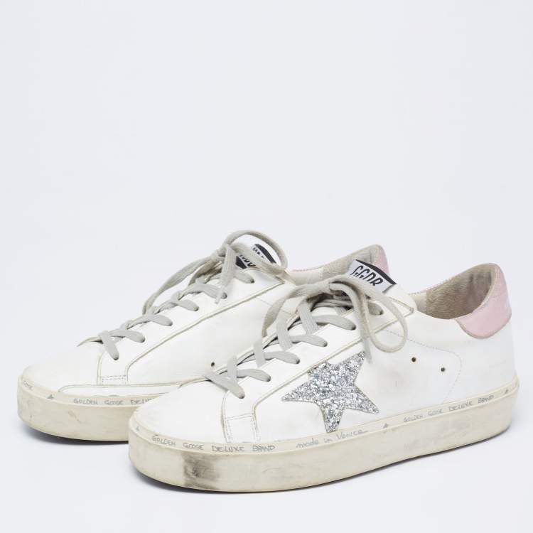 Golden Goose White Leather Hi Star Low-Top Sneakers Size 38 Golden