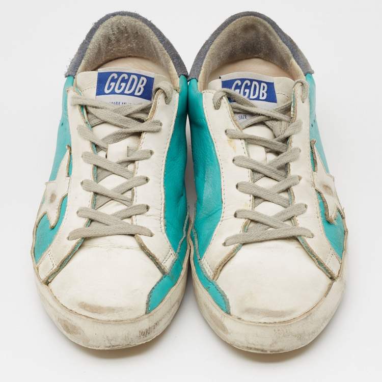 Pre Owned Golden Goose Tricolor Leather Superstar Low Top Sneakers Size 37